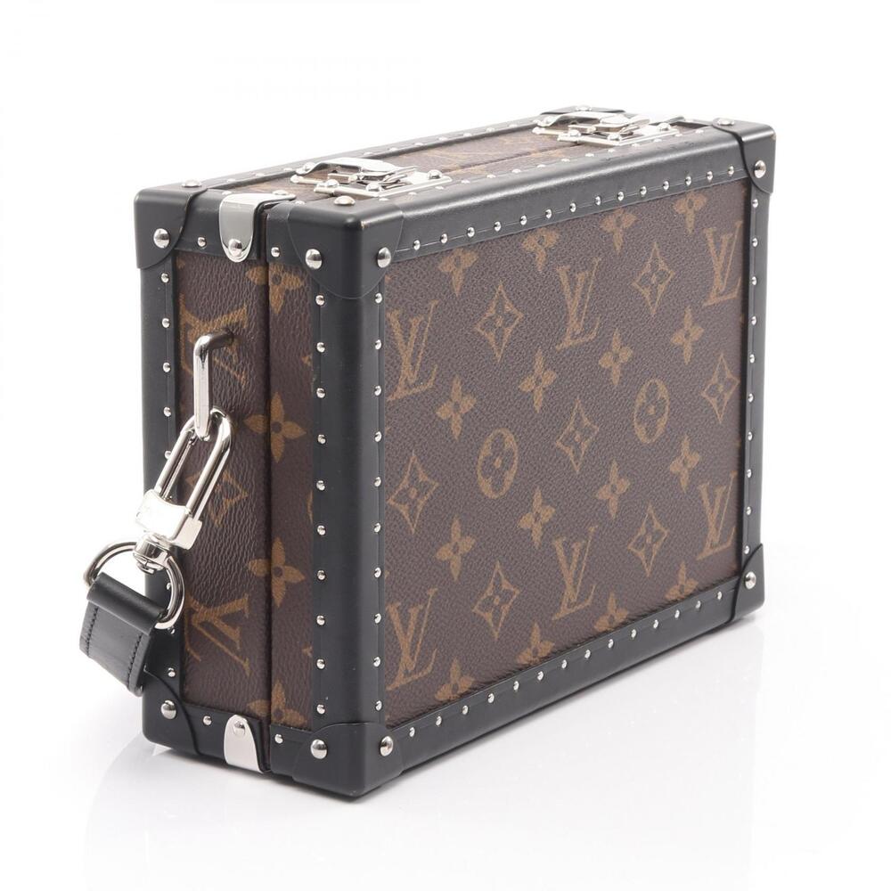 Louis Vuitton Black Leather Monogram Shoulder Macassar Brown Bag